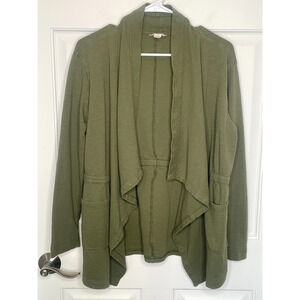 Caslon Nordstrom Drape Collar Open Front Knit Blazer Cardigan Sz M Cotton Boho